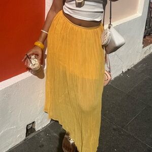 H&M Sunny Yellow Asymmetrical Skirt